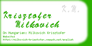 krisztofer milkovich business card